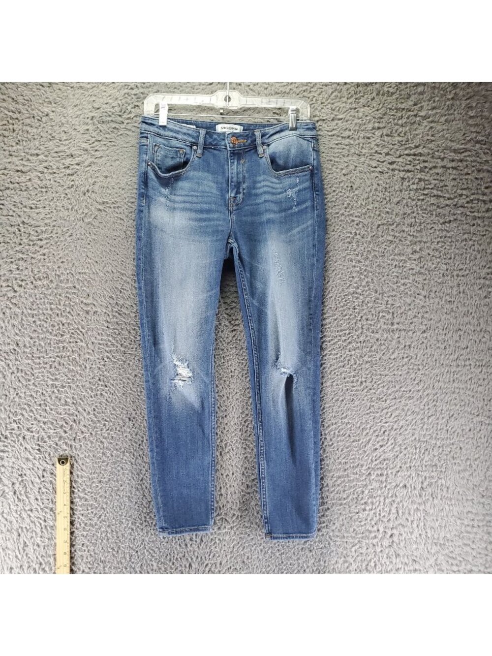 Vigoss Jeans Womens Size 28 Blue Jagger Skinny Distressed Denim Stretch *Read*